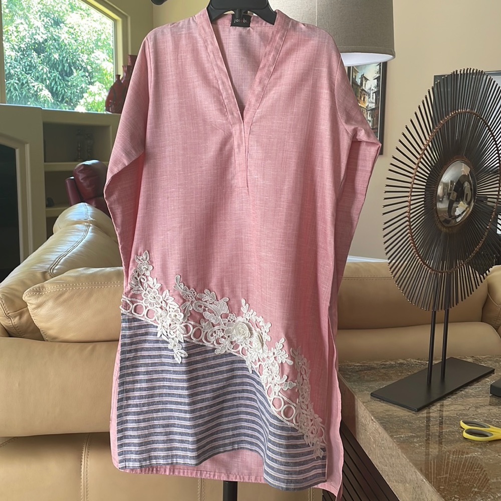 Brand new cotton kurta with 3 D lace detailing